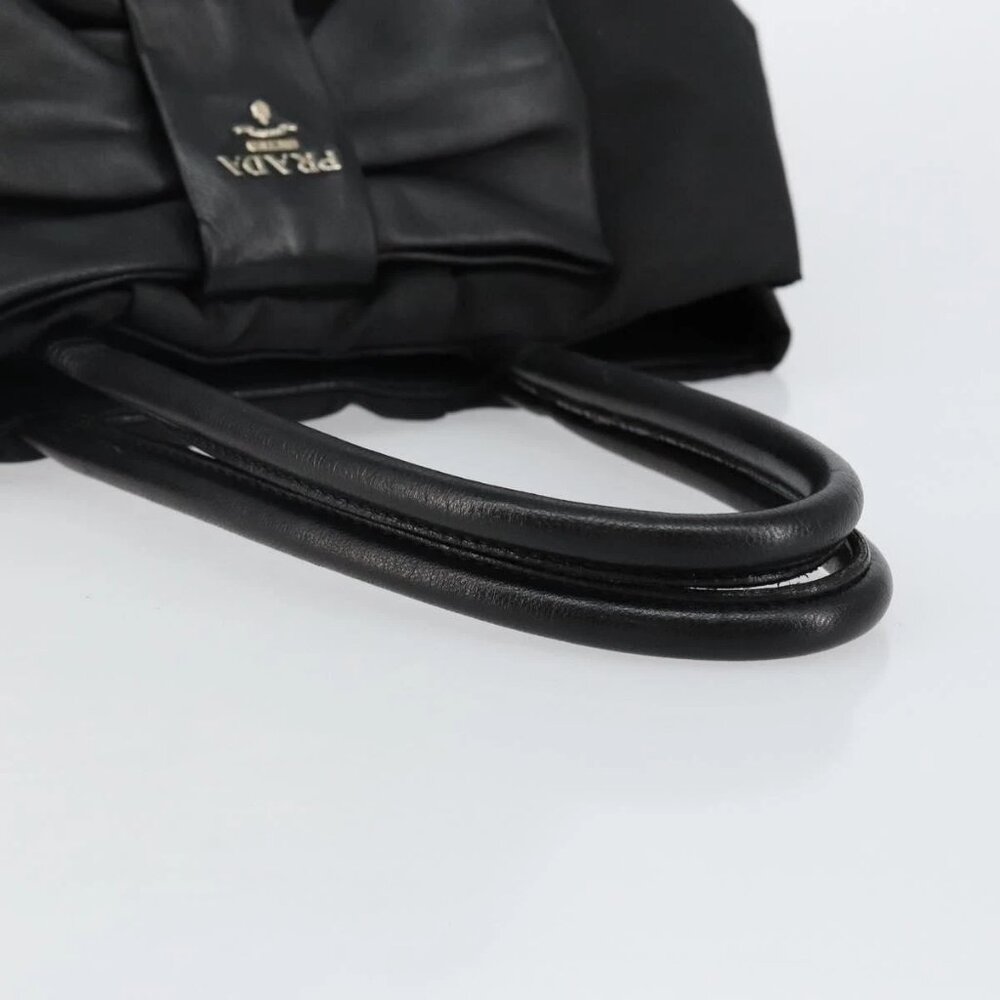 PRADA Tote Bag Nylon Black Silver Auth hk3058 - Picture 8 of 16